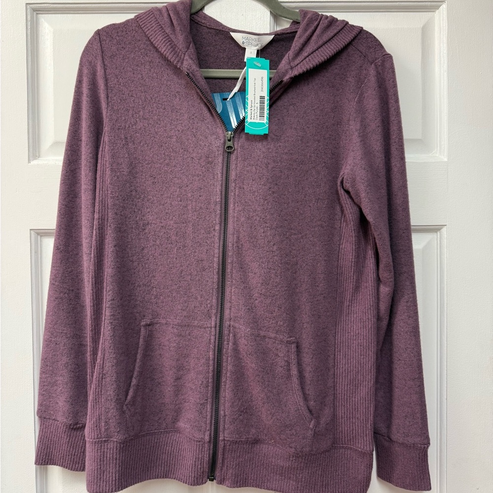 Market & Spruce Purple Zip-Up Hoodie